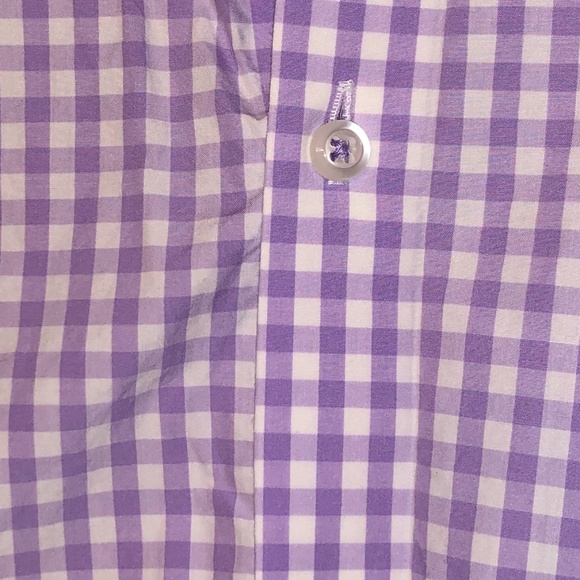 Black Brown 1826 Lavender Gingham Dress Shirt, XL - Picture 3 of 5